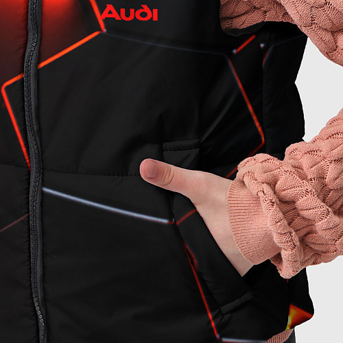 Детский жилет Audi неоновый соты / 3D-Черный – фото 5