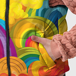 Детский жилет Радужные яркие волны, цвет: 3D-черный — фото 2