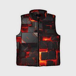 Детский жилет Неоновые квадратики, цвет: 3D-черный