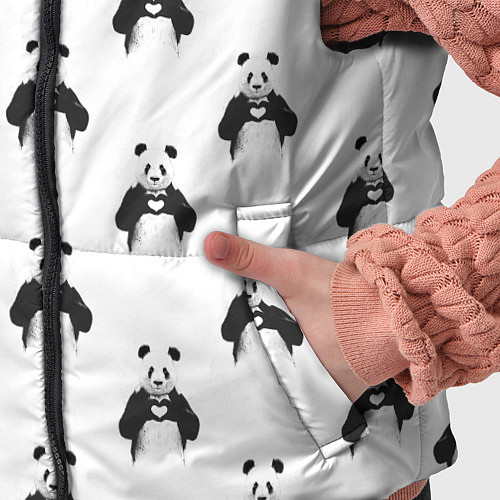 Детский жилет Panda love - pattern / 3D-Черный – фото 5