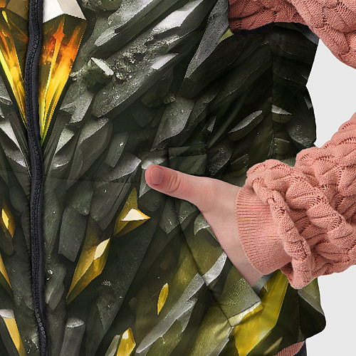 Детский жилет Камень и золотой кристалл / 3D-Светло-серый – фото 5