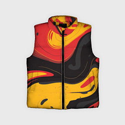 Детский жилет Красные желтые оранжевые пятна краски