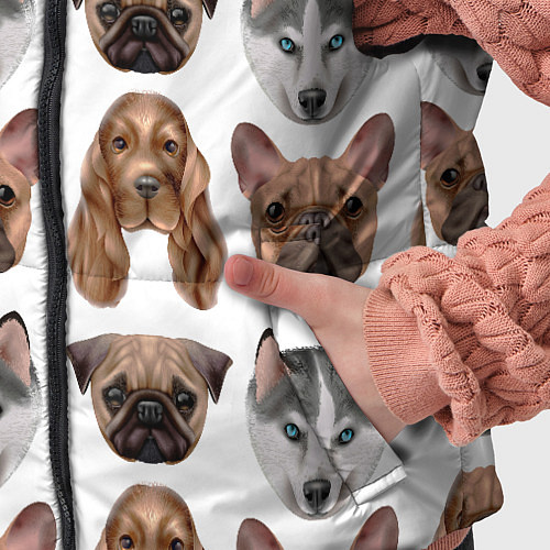 Детский жилет Текстура собак / 3D-Черный – фото 5