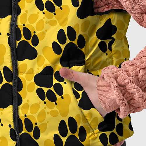 Детский жилет Dogs paws / 3D-Черный – фото 5