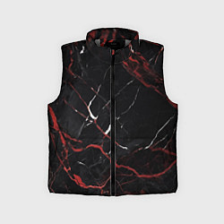 Детский жилет Черно-красный мрамор, цвет: 3D-светло-серый