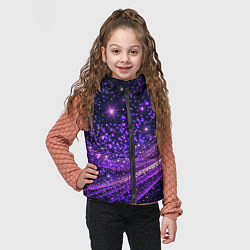 Детский жилет Фиолетовые сверкающие абстрактные волны, цвет: 3D-светло-серый — фото 2