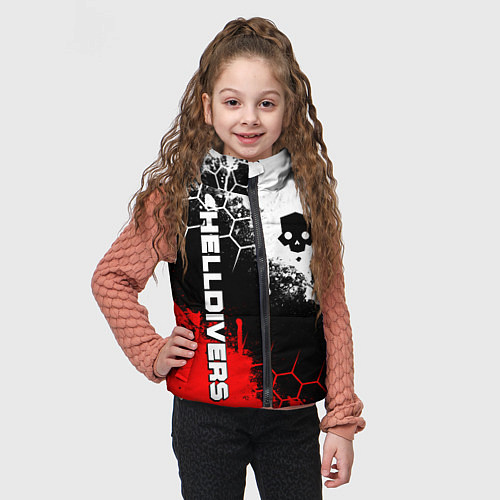 Детский жилет Helldivers 2: Skull Logo / 3D-Красный – фото 3