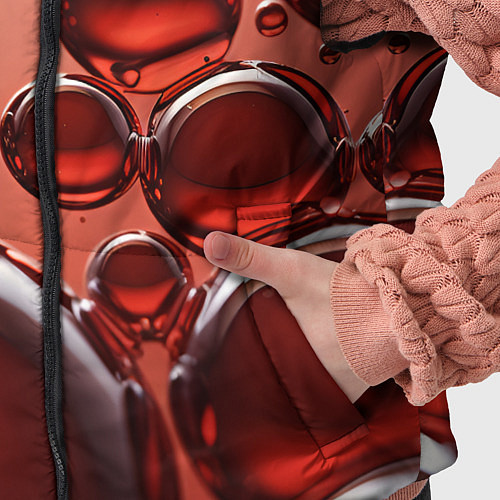 Детский жилет Крупные красные капли / 3D-Черный – фото 5