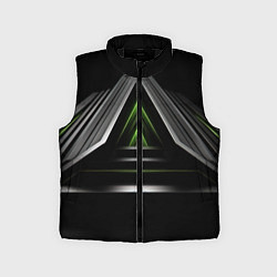 Детский жилет Black green abstract nvidia style, цвет: 3D-черный