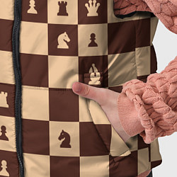 Детский жилет Коричневая шахматная доска, цвет: 3D-светло-серый — фото 2