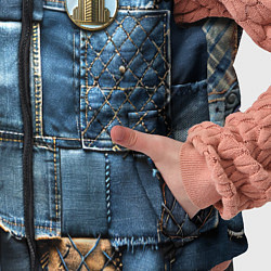 Детский жилет Значок архитектора на джинсах, цвет: 3D-светло-серый — фото 2