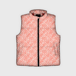 Детский жилет Светлый персиковый паттерн клетчатый
