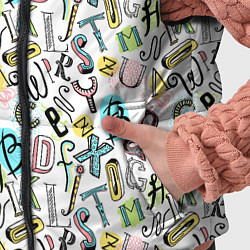 Детский жилет Цветные каракули буквы алфавита, цвет: 3D-светло-серый — фото 2