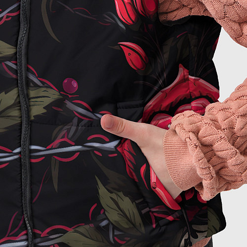 Детский жилет Череп и красные розы / 3D-Светло-серый – фото 5