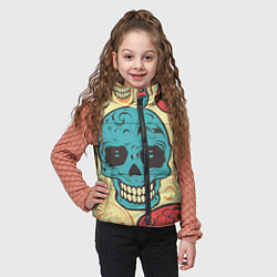 Детский жилет Праздничные черепа, цвет: 3D-светло-серый — фото 2