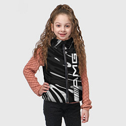 Детский жилет Мерседес АМГ - белые волны, цвет: 3D-черный — фото 2