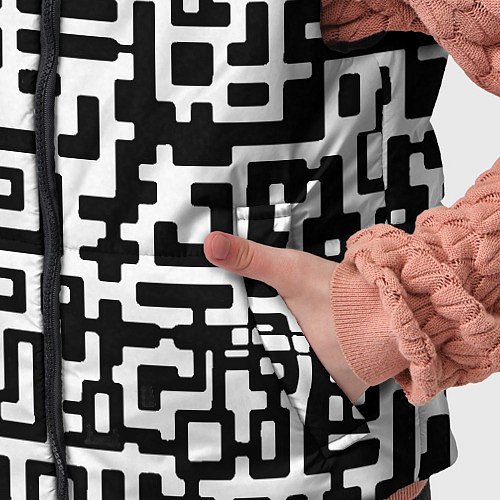 Детский жилет Чёрно-белая глитч инфекция / 3D-Черный – фото 5