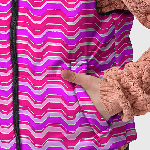 Детский жилет Розовые линии и белые полосы / 3D-Светло-серый – фото 5