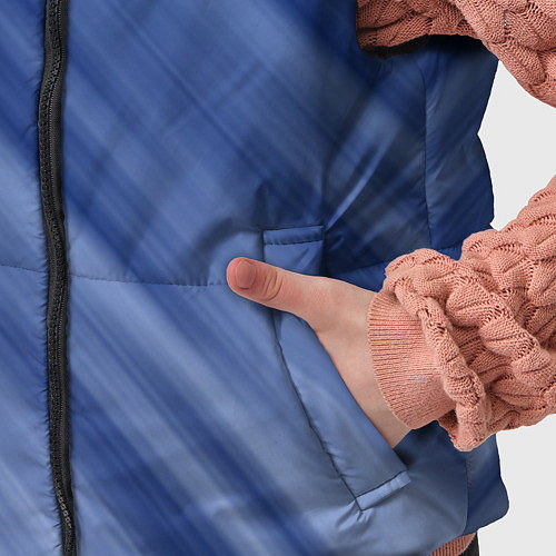 Детский жилет Белые полосы на синем фоне / 3D-Светло-серый – фото 5