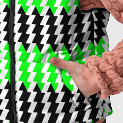 Детский жилет Вертикальные чёрно-зелёные полосы, цвет: 3D-черный — фото 2