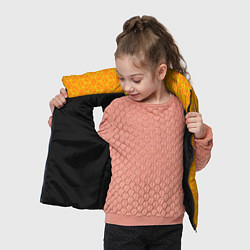 Детский жилет Паттерн из окружностей оранжевый, цвет: 3D-черный — фото 2