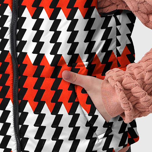 Детский жилет Вертикальные красно-белые полосы / 3D-Черный – фото 5