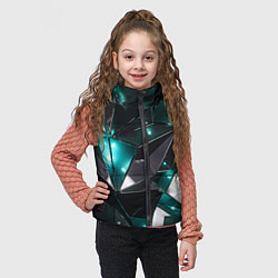 Детский жилет Геометрическая абстракция Блестящие грани, цвет: 3D-черный — фото 2