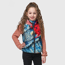 Детский жилет Авангардный джинсовый пэчворк - нейросеть, цвет: 3D-светло-серый — фото 2