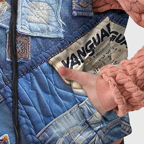 Детский жилет Vanguard jeans patchwork - ai art / 3D-Черный – фото 5