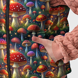 Детский жилет Красные мухоморы в лесу паттерн, цвет: 3D-светло-серый — фото 2