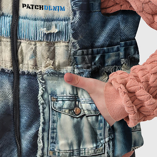 Детский жилет Patchwork denim - vogue / 3D-Светло-серый – фото 5