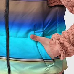 Детский жилет Голубые и коричневые полосы, цвет: 3D-светло-серый — фото 2