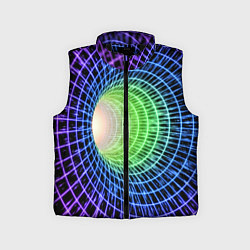 Детский жилет Червоточина - трехцветная сетка со свечением, цвет: 3D-черный