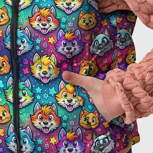 Детский жилет Furry color anime animal faces / 3D-Красный – фото 5
