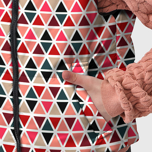 Детский жилет Бирюзово-розовый геометричный треугольники / 3D-Светло-серый – фото 5