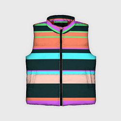 Детский жилет Цветные разные полосы, цвет: 3D-красный