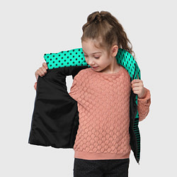 Детский жилет Мятный зелёный в чёрный горошек и полоски, цвет: 3D-черный — фото 2