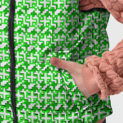 Детский жилет Белые плюсики на зелёном фоне, цвет: 3D-черный — фото 2