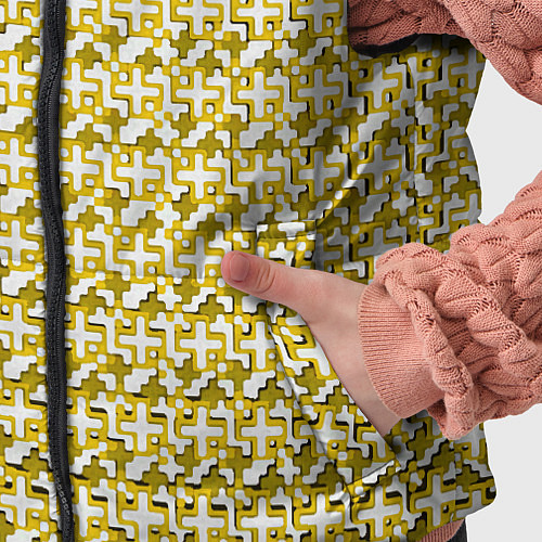 Детский жилет Белые плюсики на жёлтом фоне / 3D-Светло-серый – фото 5