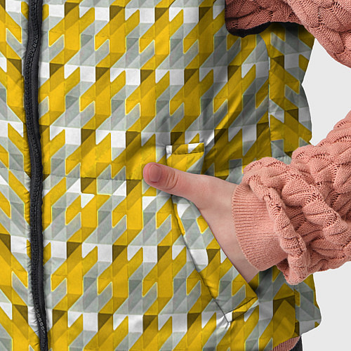 Детский жилет Жёлто-белый паттерн / 3D-Черный – фото 5