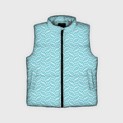 Детский жилет Светлый голубой в белые волнистые линии, цвет: 3D-светло-серый