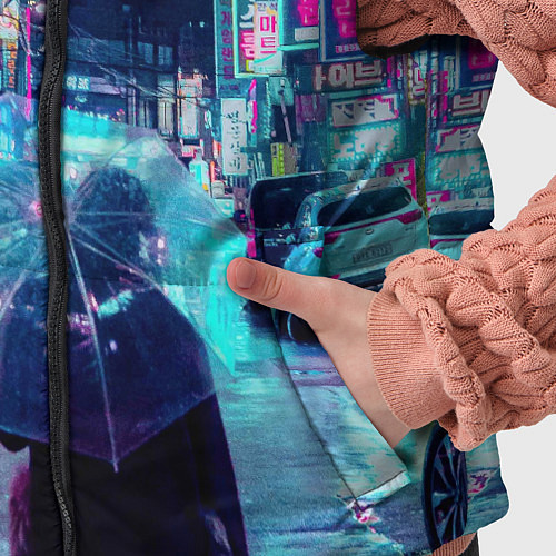 Детский жилет Дождливый неоновый вечер в Японии / 3D-Черный – фото 5