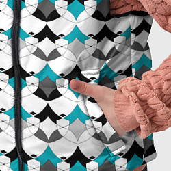 Детский жилет Разноцветный черный голубой с белым геометрический, цвет: 3D-светло-серый — фото 2