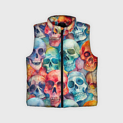 Детский жилет Красочный узор с черепами, цвет: 3D-красный