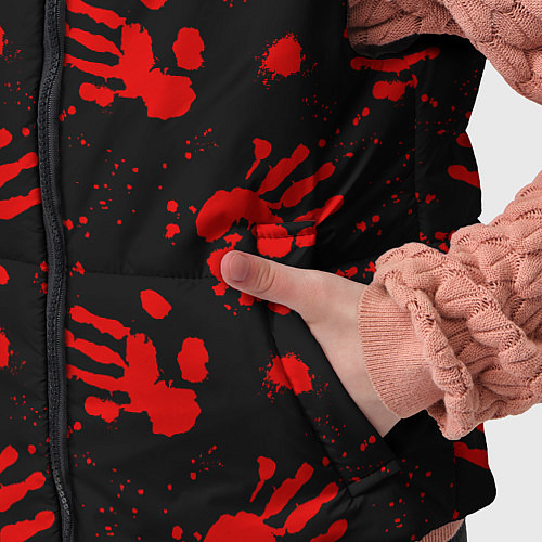 Детский жилет Blood hands паттерн / 3D-Красный – фото 5