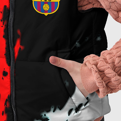 Детский жилет Barcelona fc краски спорт / 3D-Черный – фото 5