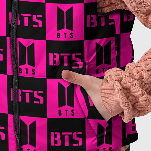 Детский жилет BTS pattern pink logo / 3D-Черный – фото 5