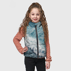 Детский жилет Морская бирюзовая волна, цвет: 3D-черный — фото 2