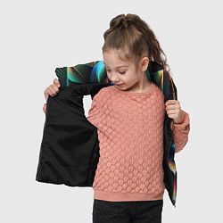 Детский жилет Графические лепестки радужные, цвет: 3D-черный — фото 2