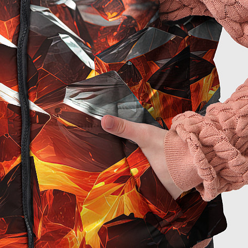Детский жилет Взрыв камней в красном неоне / 3D-Красный – фото 5